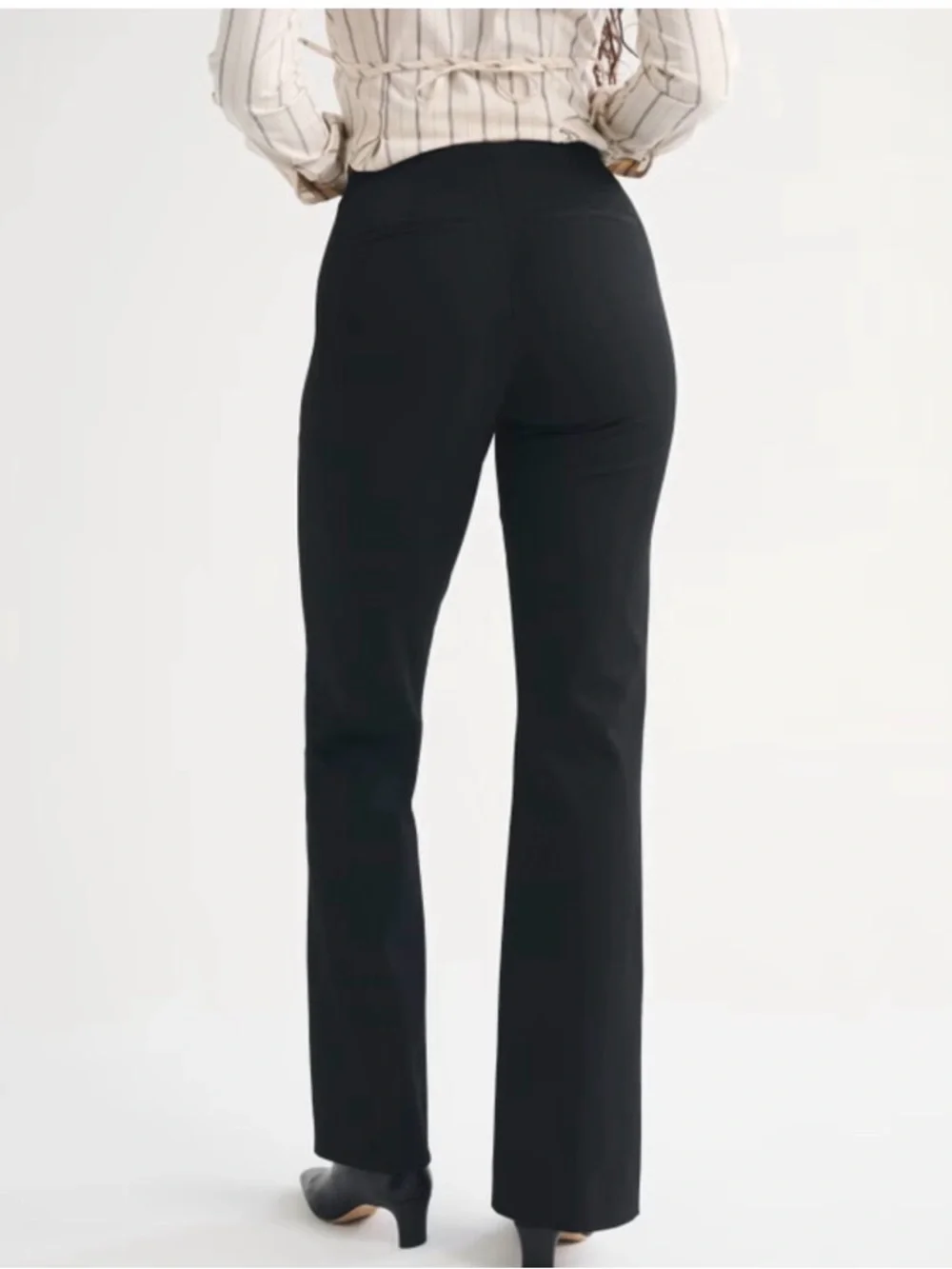 NWT Abercrombie & Fitch Curve Love Women's Black High-Waisted Boot Cut Pants - Picture 2 of 11